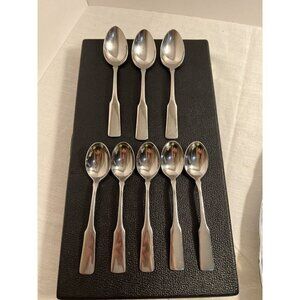 Lot of 8 Towle Vintage Stainless Steel  Oval Spoons 18/8 Japan
